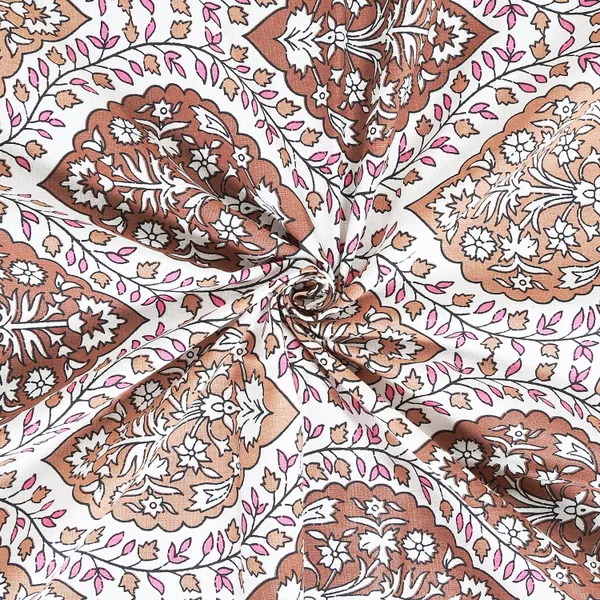 Brown_Cotton_The_Jaipuri_Lattice_Double_Bedsheet_With_Pillow_Cover